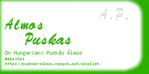 almos puskas business card
