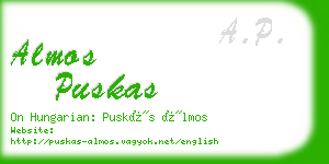 almos puskas business card